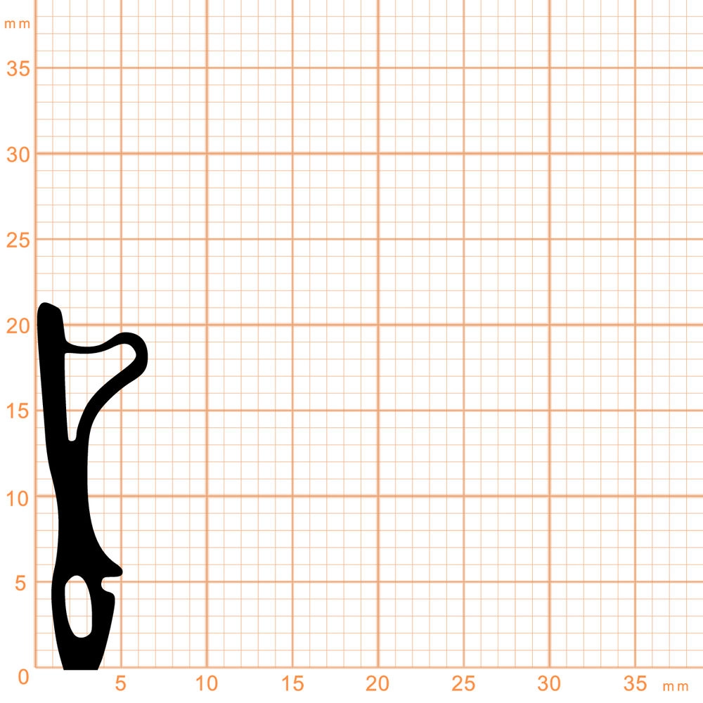 Mitteldichtungen - Mitteldichtung für Metall- und Alufenster | 21 mm Höhe | Farbe: schwarz