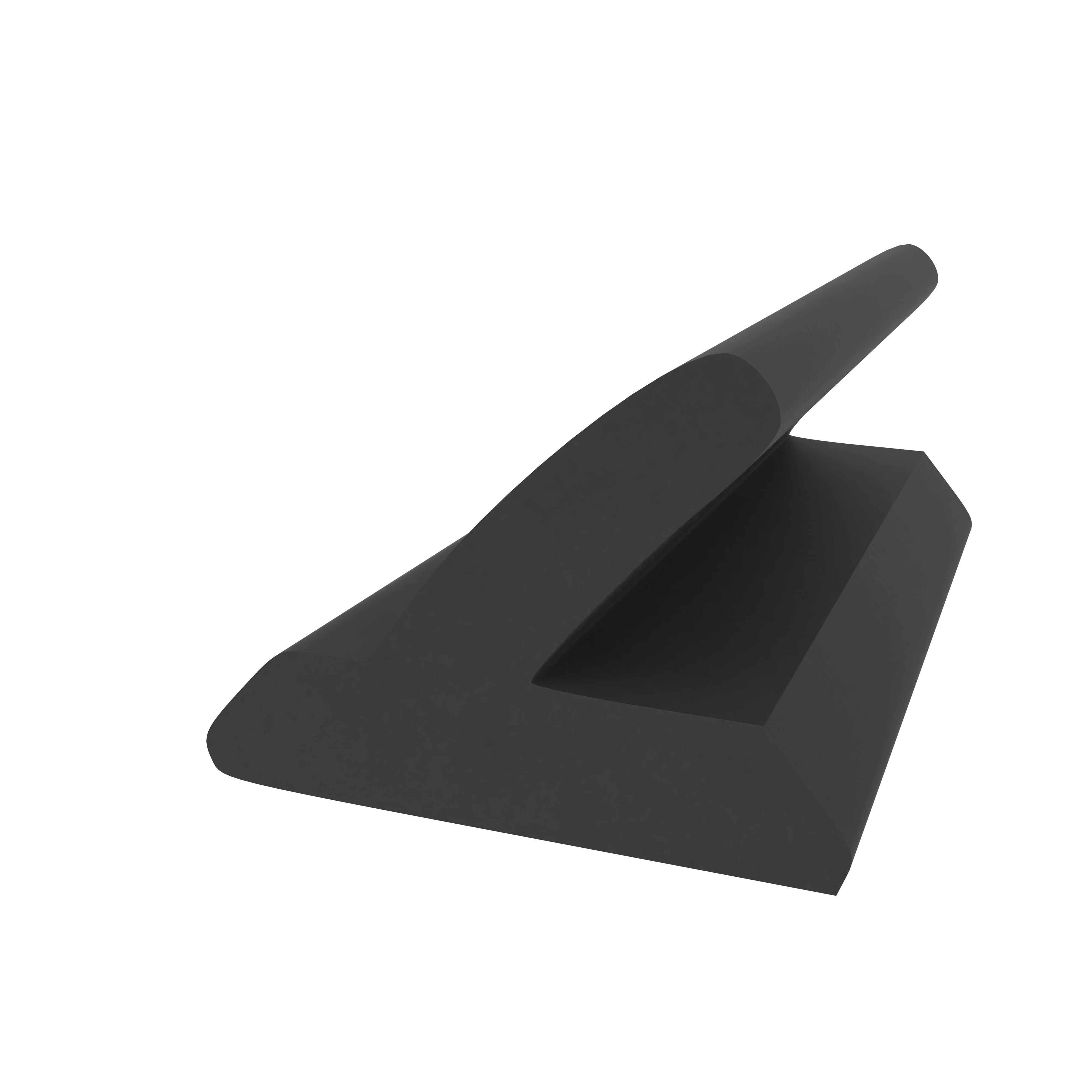 Lippendichtungen - Anschlagdichtung mit Lippe und glattem Fuß | 7 mm Breite | Farbe: schwarz