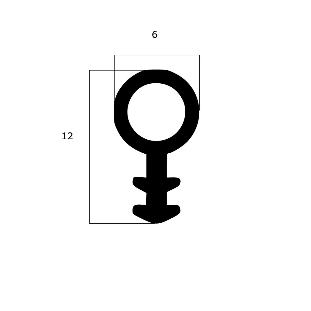 Türrahmen Dichtung - Holzzargendichtung für Haustüren | 3 mm Nutbreite | Farbe: schwarz