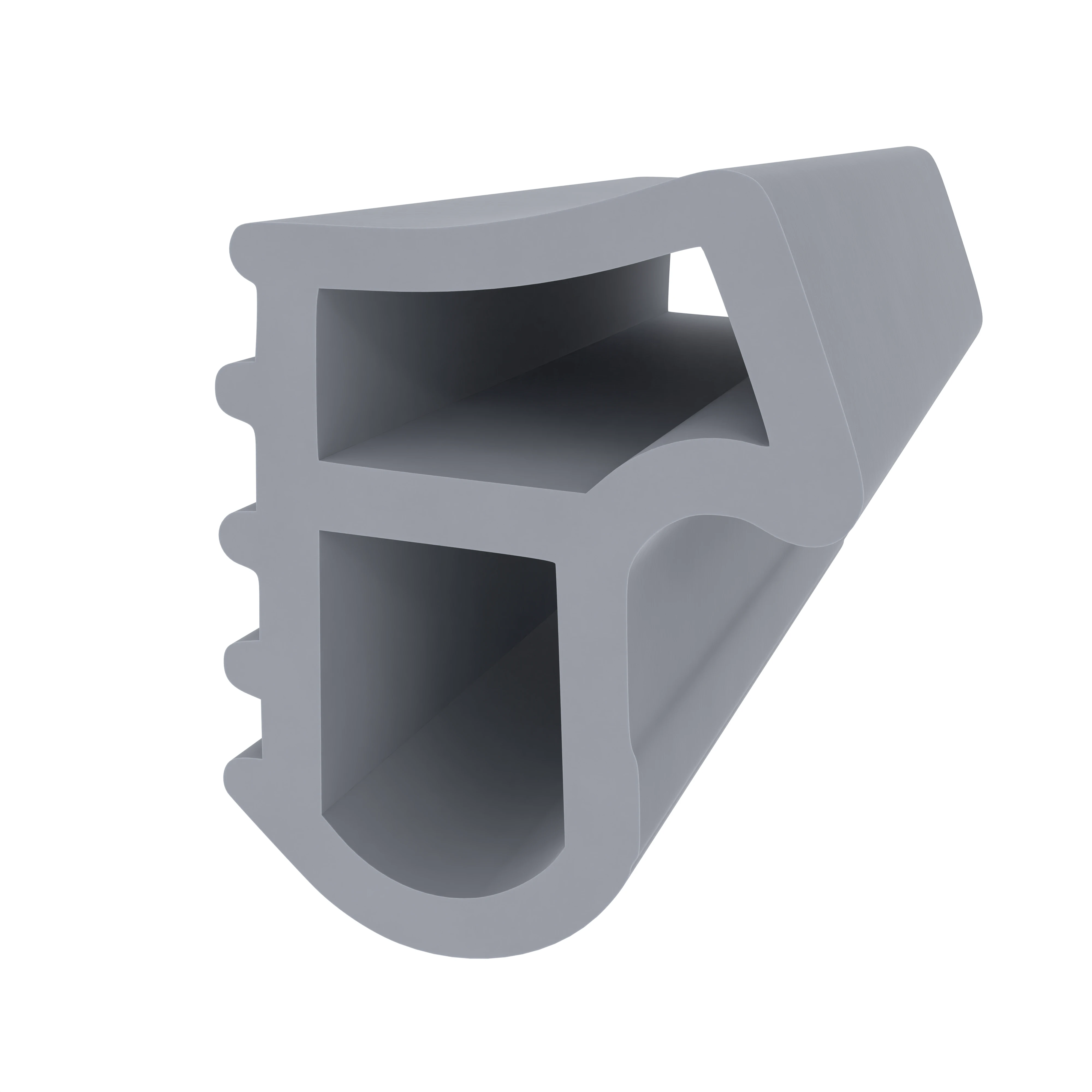 Stahlzargendichtung für senkrechte Nut | 17 mm Höhe | Farbe: grau