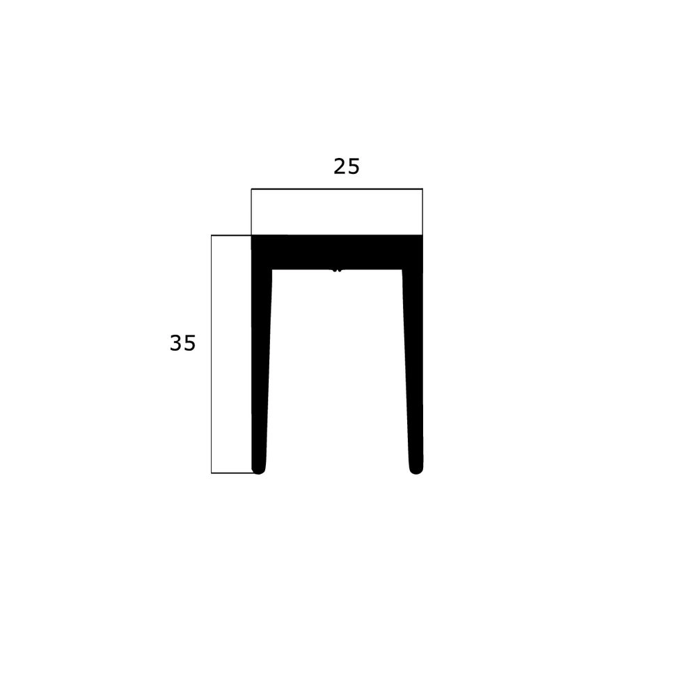 EPDM Dichtungen - Kühlschrankdichtung Meterware | Höhe: 35 mm | Farbe: schwarz