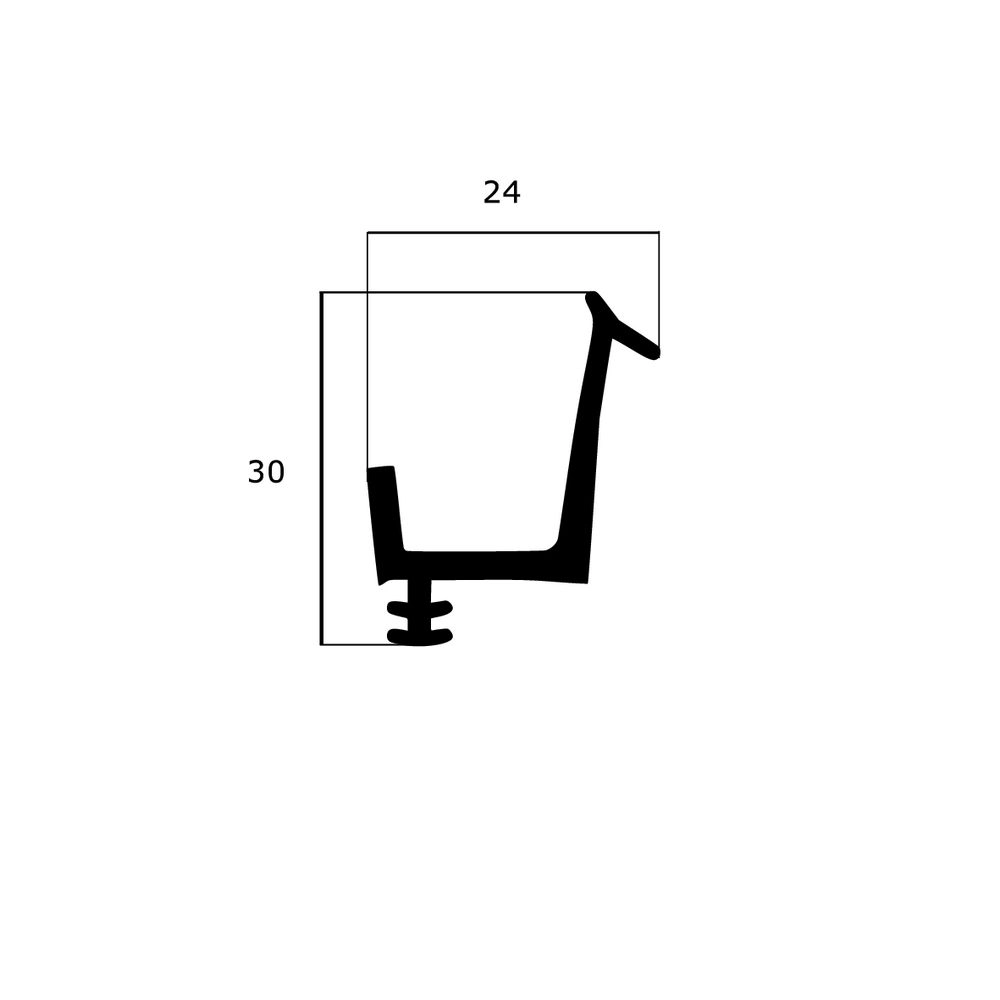 Mitteldichtungen - Mitteldichtung für Meeth Fenster | 30 mm Höhe | Farbe: schwarz 