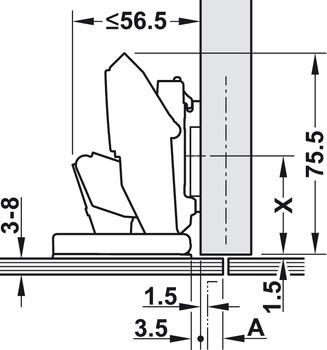 Scharniere - Blum Topfscharnier Clip Top Cristallo | mit Blumotion | Oberfläche: vernickelt