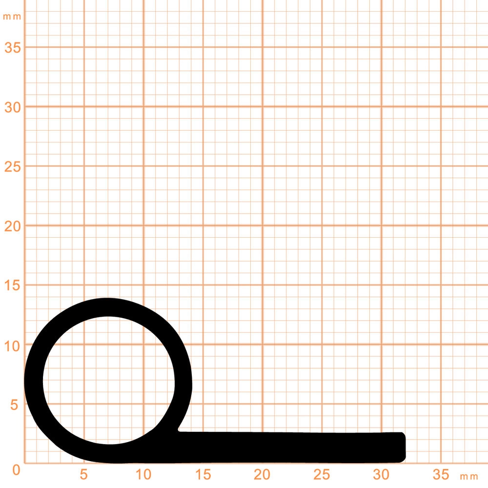 Fahnenprofile - Fahnenprofil | Außen: Ø 14mm | Länge: 32mm