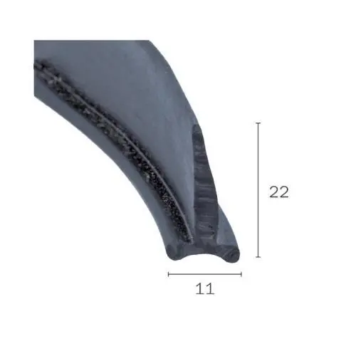 Verglasungsdichtung für Fahrzeuge | Höhe: 22 mm | Farbe: schwarz