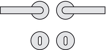 Türdrücker - Türdrücker-Garnitur mit Buntbart | Hoppe Amsterdam E1400Z/42KV/42KVS | Farbe: silber
