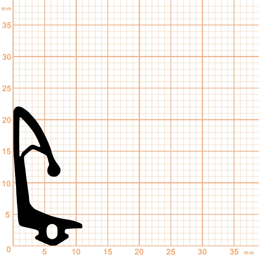 Mitteldichtungen - Mitteldichtung für Metall- und Alufenster | 22 mm Höhe | Farbe: schwarz