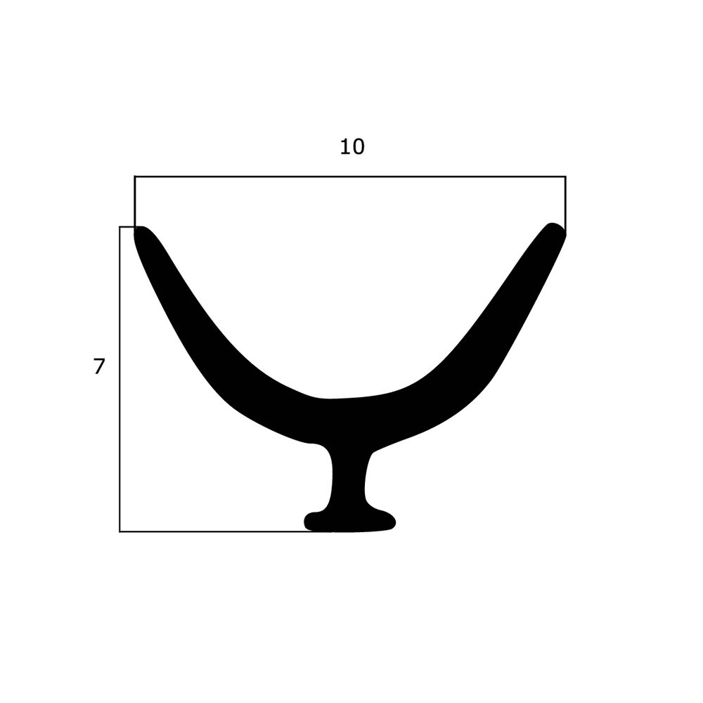 Lippendichtungen - Anschlagdichtung mit Lippe und profiliertem Fuß | 7 mm Höhe | Farbe: weiß