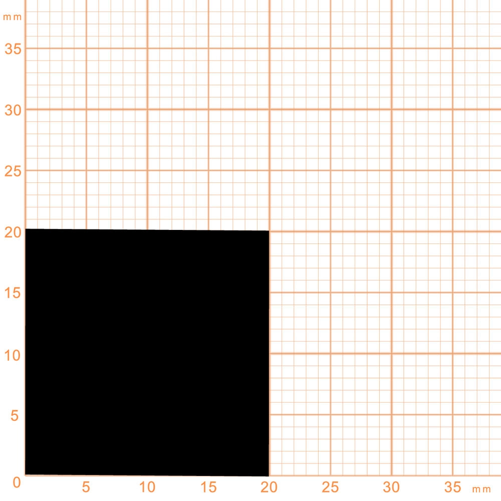 Moosgummi - Moosgummidichtung vierkant | 20 mm Höhe | Farbe: schwarz