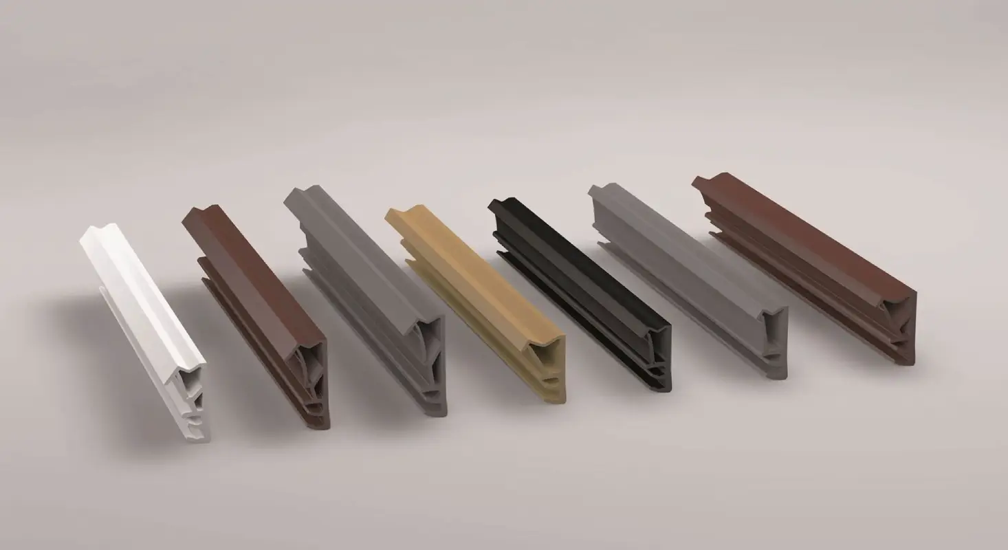 Flügelfalzdichtungen sieben Flügelfalzdichtungen mit verschiedenen Farben