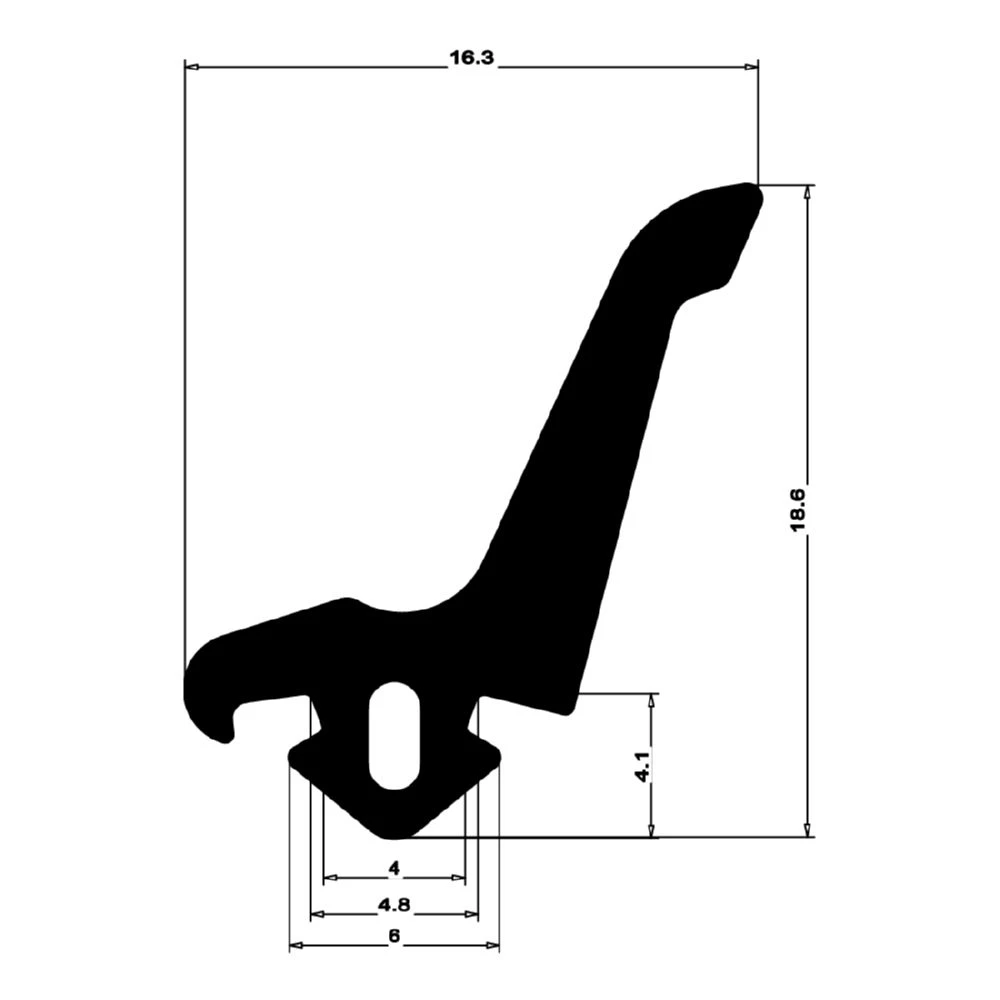 Mitteldichtung für Metall- und Alufenster | 20 mm Höhe | Farbe: schwarz