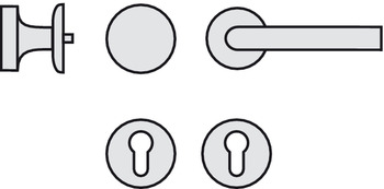 Türdrücker - Türdrücker-Garnitur mit Profilzylinder | Hoppe Amsterdam 1400/42KV/42KVS | Farbe: silber