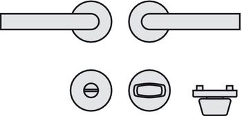 Türdrücker - Türdrücker-Garnitur für WC/Badezimmer | Hoppe Amsterdam E1400Z/42KV/42KVS | Farbe: silber