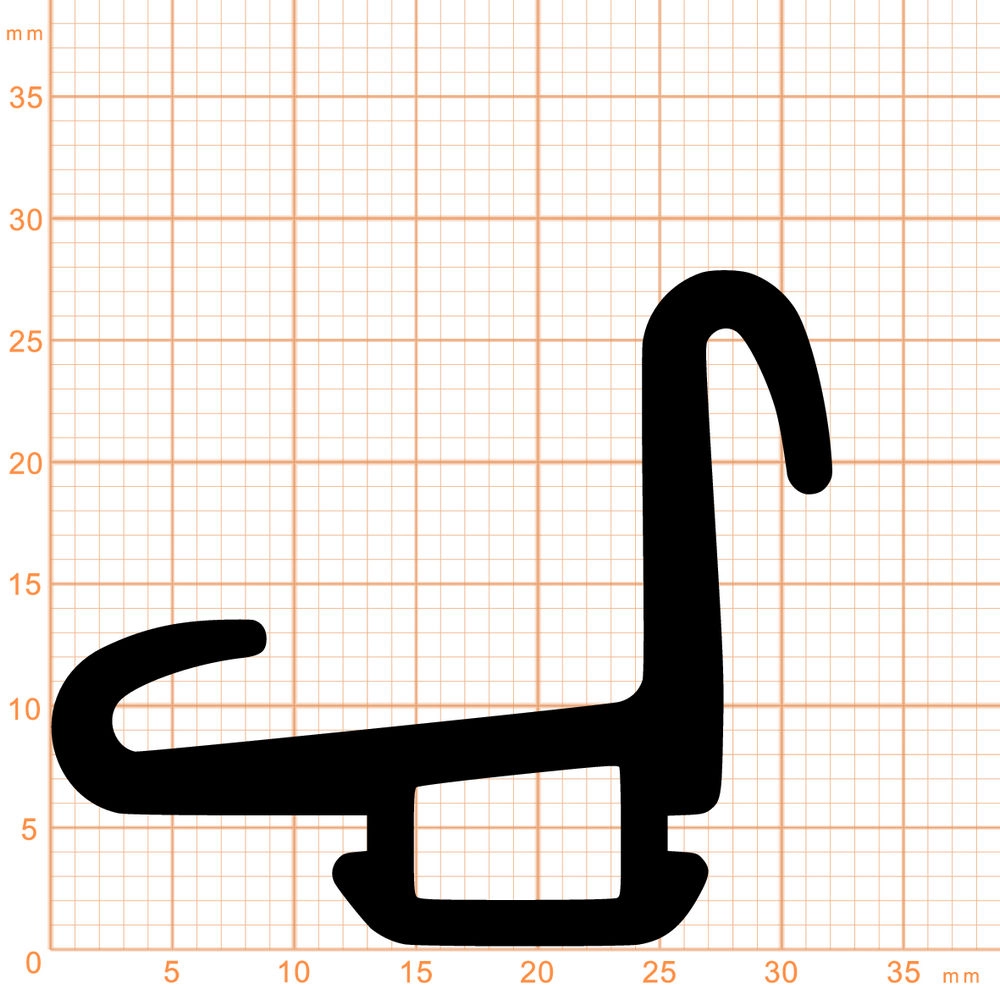 Mitteldichtung für Fenster | 28 mm Höhe | Farbe: schwarz