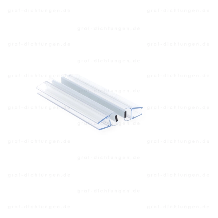 Senkrecht - Dusch-Magnetprofil fluchtend 180 °| 6 - 8 mm Glasstärke | Farbe: transparent