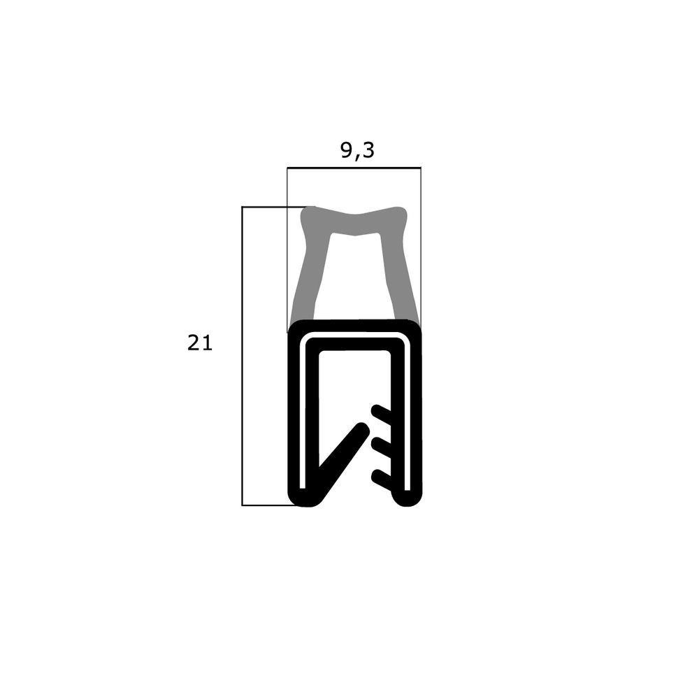 Kantenschutz Dichtprofile - Kantenschutzprofil | Klemmbereich: 1-3 mm | Farbe: schwarz