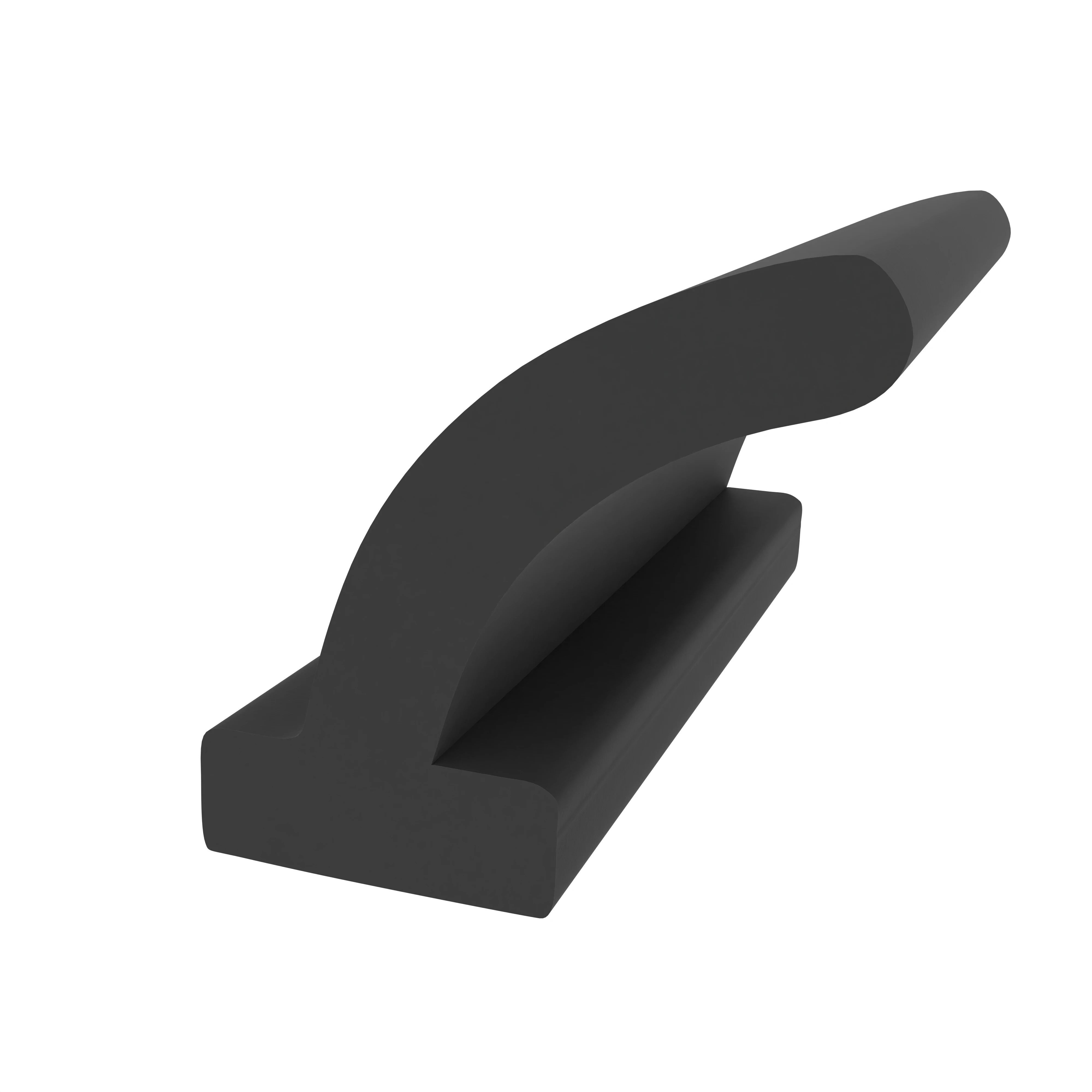Anschlagdichtung mit Lippeund glattem Fuß | 8 mm Höhe | Farbe: schwarz