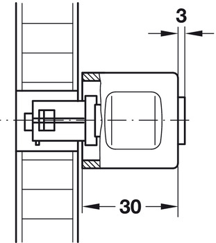 Schließsysteme - Häfele Adapter-Knopf Symo | feststehend | 33 mm Länge