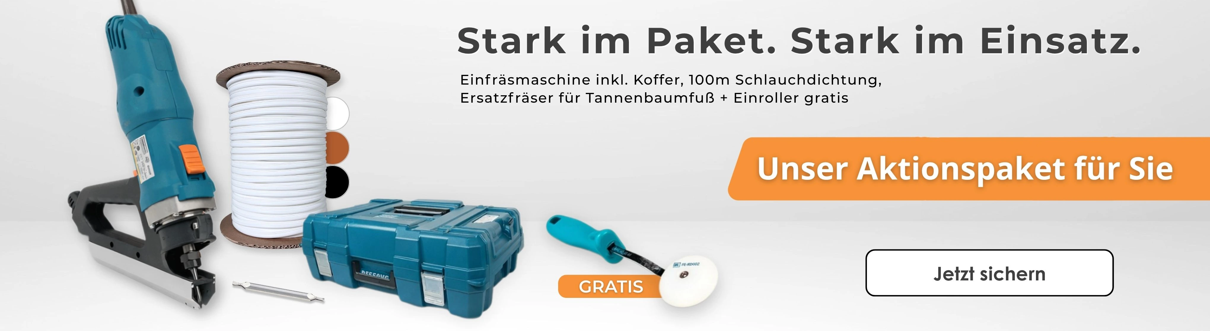 Verschiedene Produkte vor einem weißen Hintergrund
