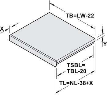 Schubkästen - Synchronisierungswelle für Schubladenführungen | Modell: ZST.1160W | Länge: 1160 mm 