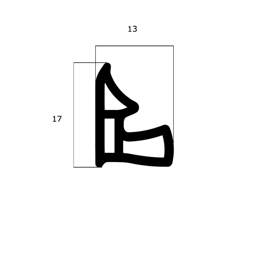 Türrahmen Dichtung - Stahlzargendichtung für hinterschnittene Nut | 13 mm Breite | Farbe: weiß