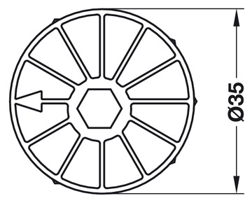 Verbinder & Bodenträger - Verbindergehäuse von Häfele Maxifix | Bohrtiefe: 15,5 mm | Für Holzdicke ab 19 mm