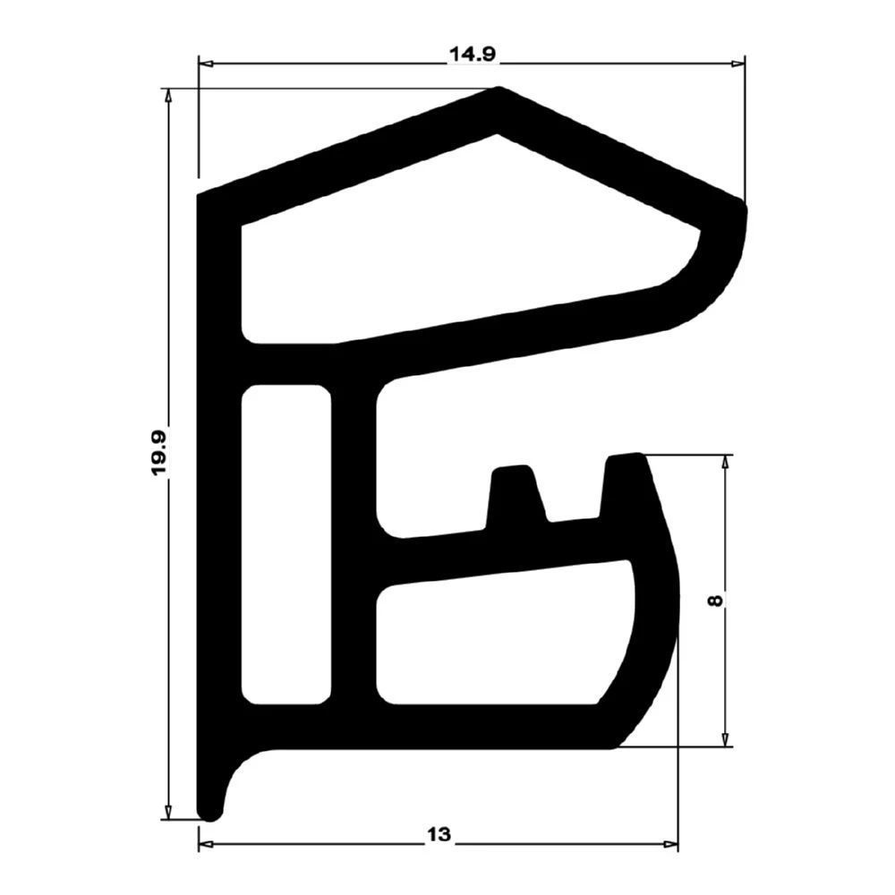 Stahlzargendichtung für Stahlprofile | 15,5 mm Breite | Farbe: schwarz