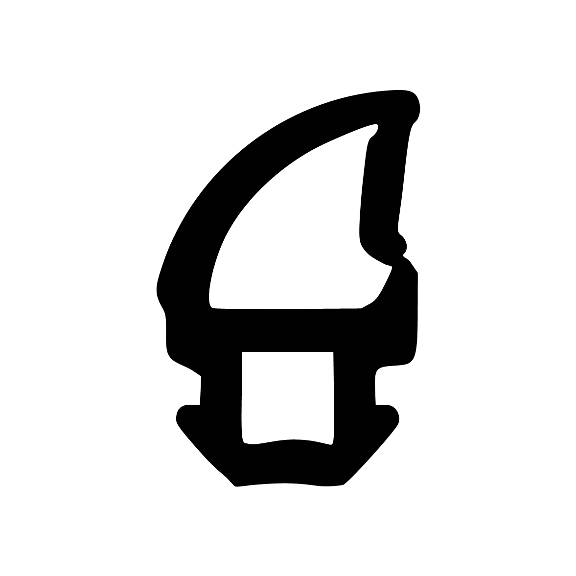 Lippendichtungen - Anschlagdichtung mit Lippe und profiliertem Fuß | 16 mm Höhe | Farbe: schwarz