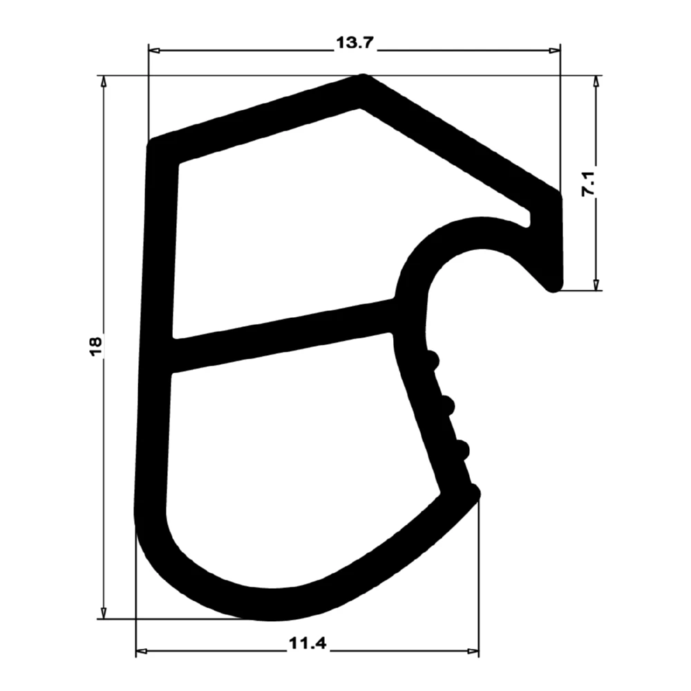 Stahlzargendichtung für Stahlzargen | 15 mm Breite | Farbe: grau