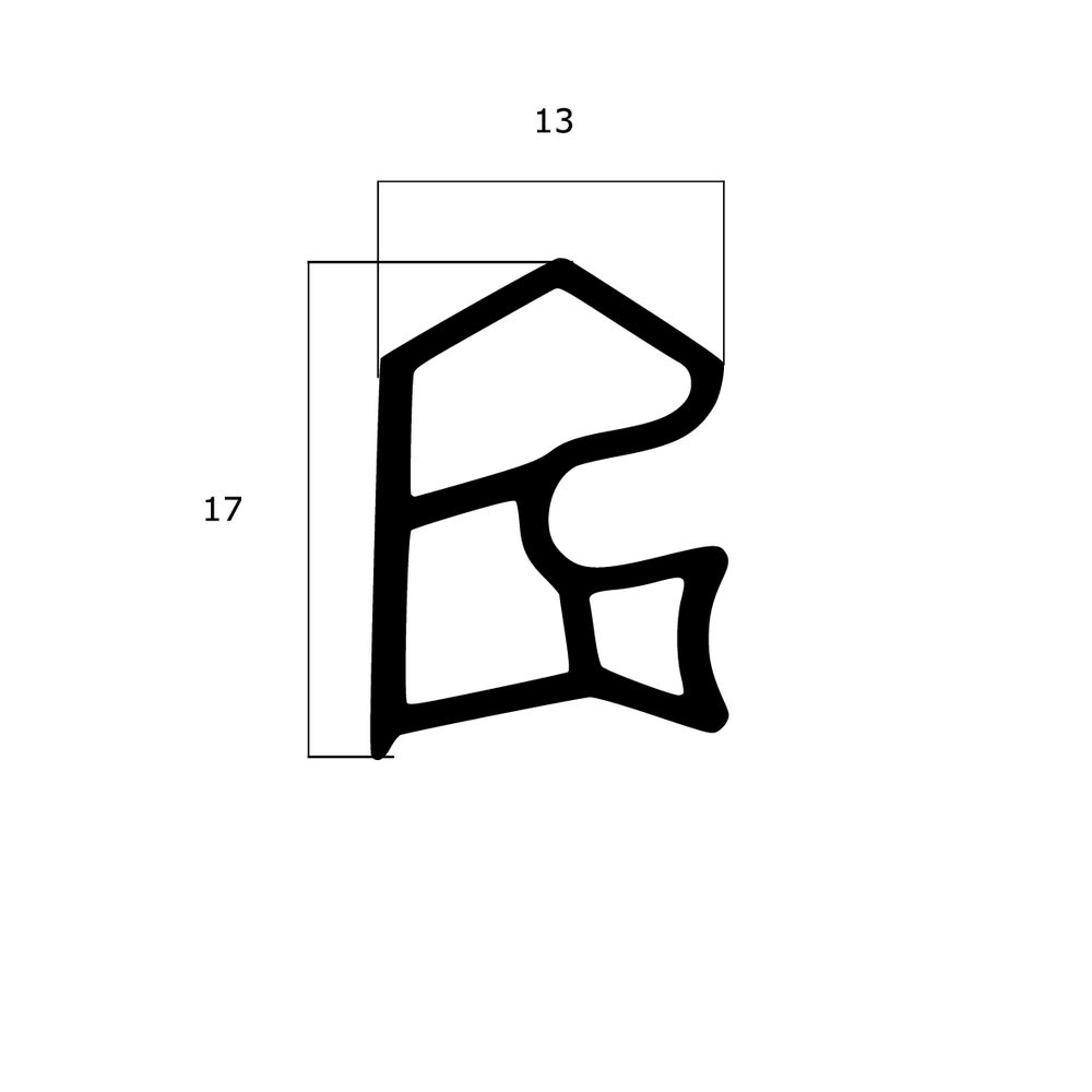 Türrahmen Dichtung - Stahlzargendichtung für Metalltüren | 17 mm Höhe | Farbe: weiß