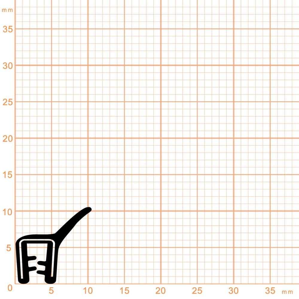 Kantenschutz Dichtprofile - Kantenschutzprofil | Klemmbereich: 1 - 3 mm | Farbe: schwarz