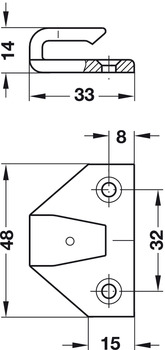 Verbinder & Bodenträger - Rahmenteil von Häfele | Modell: Keku ASR | Bohrabstand: 32 mm