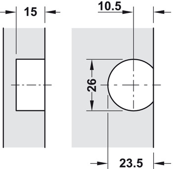 Scharniere - Klappenscharnier für Holzklappen | 90° Öffnungswinkel | Farbe: vernickelt