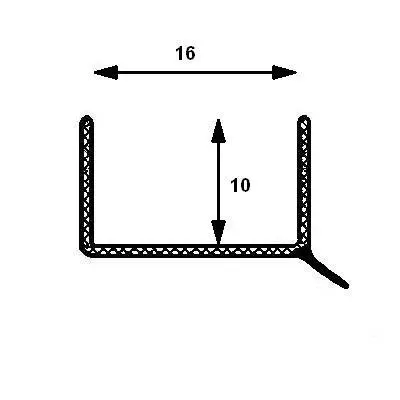 Sockel-Abdichtungsprofil | Breite: 16 mm | Farbe: transparent