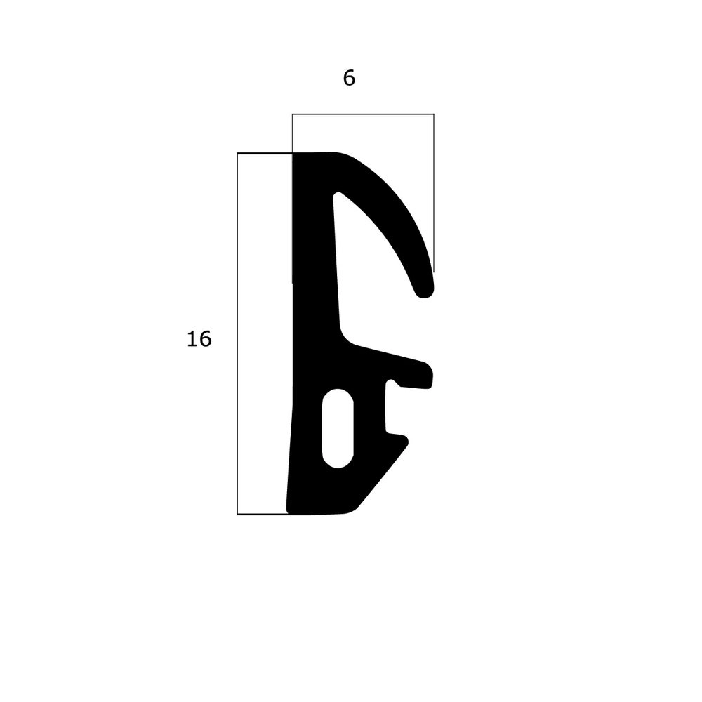 Mitteldichtungen - Mitteldichtung für Metall- und Alufenster | 16 mm Höhe | Farbe: schwarz