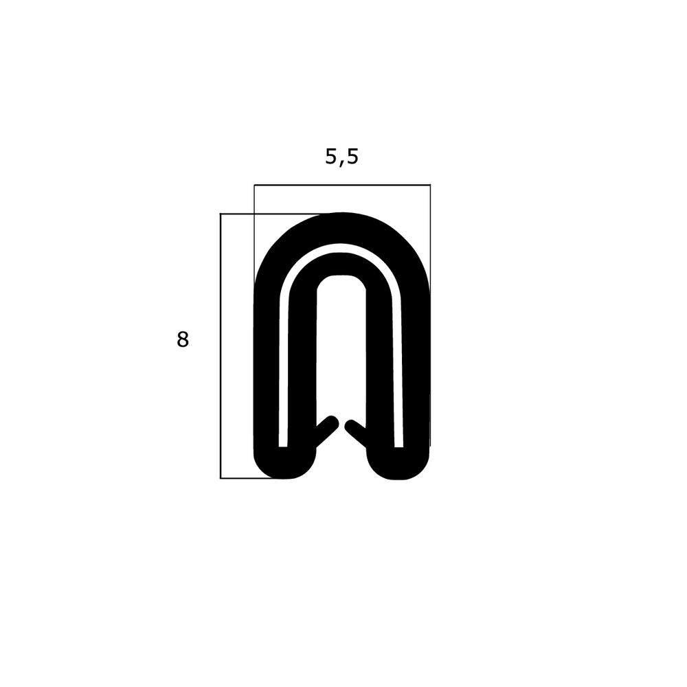 Kantenschutz - Kantenschutzprofil | Klemmbereich: 0,8 – 1,5 mm | Farbe: schwarz