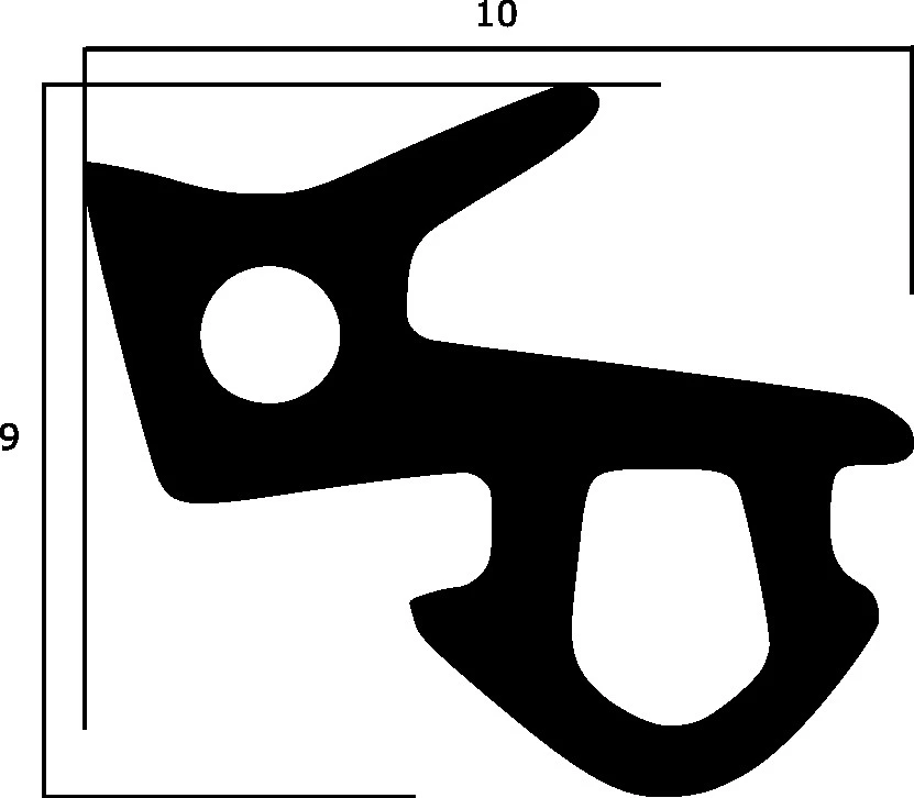Anschlagdichtung mit Lippe für Fenster | Farbe: schwarz