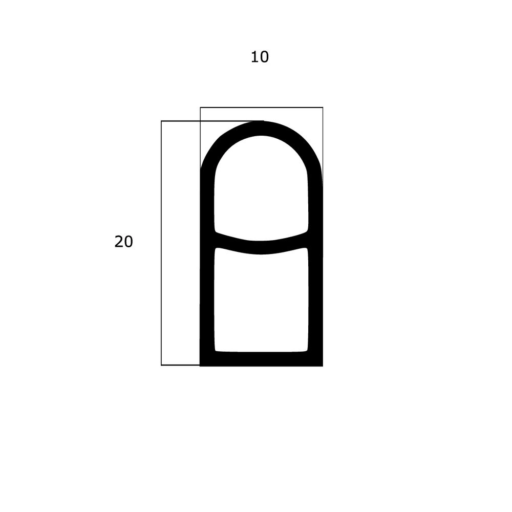 Türrahmen Dichtung - Stahlzargendichtung für Stahlzargen | 20 mm Höhe | Farbe: weiß