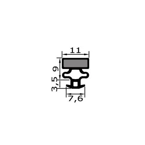 Kühlschrankdichtungsrahmen | 12,5 mm Höhe | Farbe: grau