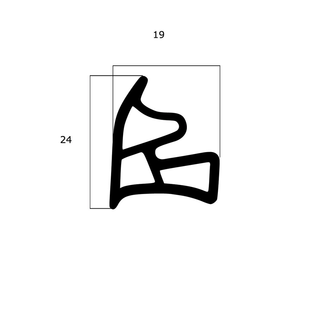 Türrahmen Dichtung - Stahlzargendichtung für Stahltüren | 24 mm Höhe | Farbe: weiß
