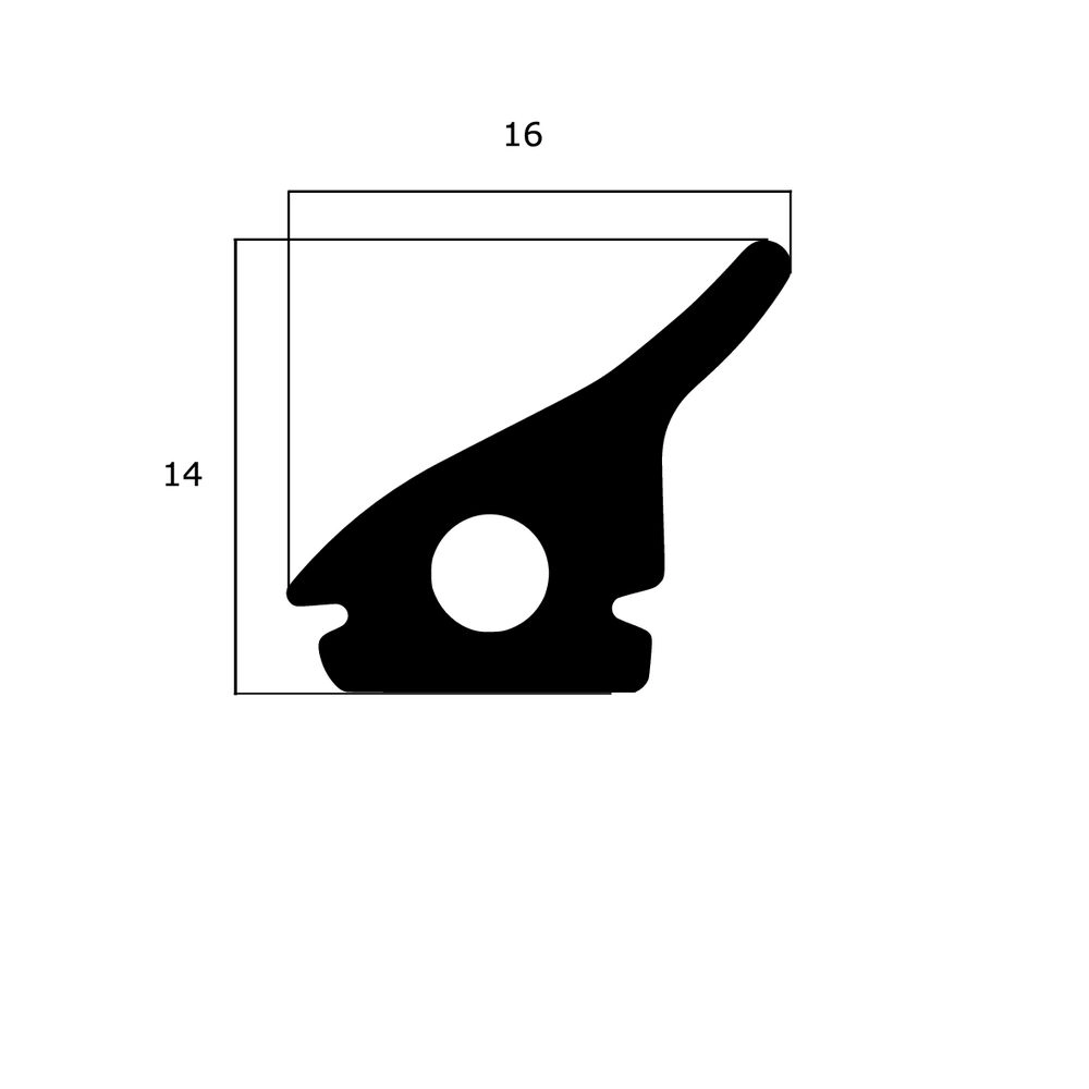 Mitteldichtungen - Mitteldichtung für Metallfenster | 14 mm Höhe | Farbe: schwarz