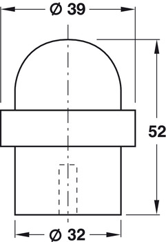 Bodentürpuffer | Höhe: 52 mm | Farbe edelstahl
