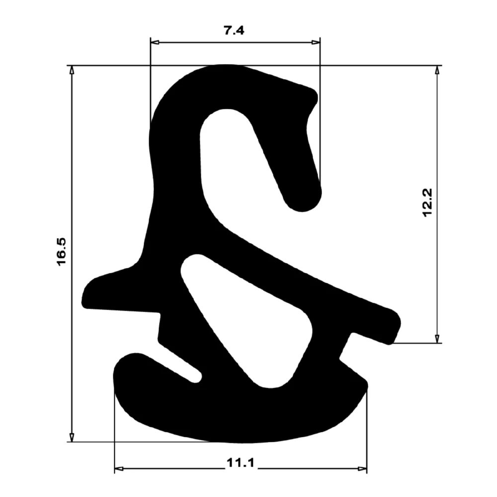 Mitteldichtung für Kunststofffenster | 18 mm Höhe | Farbe: schwarz