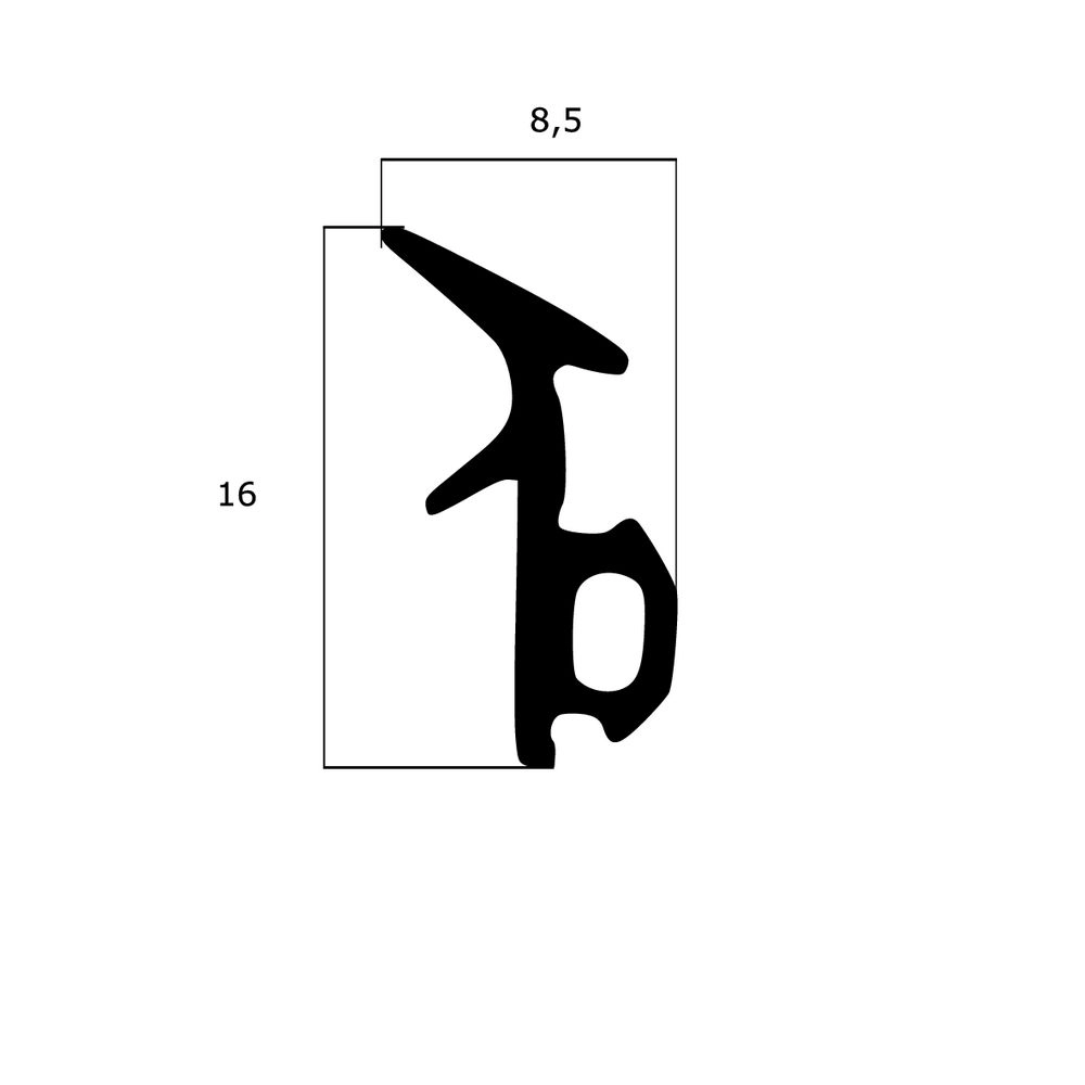 Verglasungsdichtungen - Verglasungsdichtung für Fenster | 8,5 mm Breite | Farbe: schwarz
