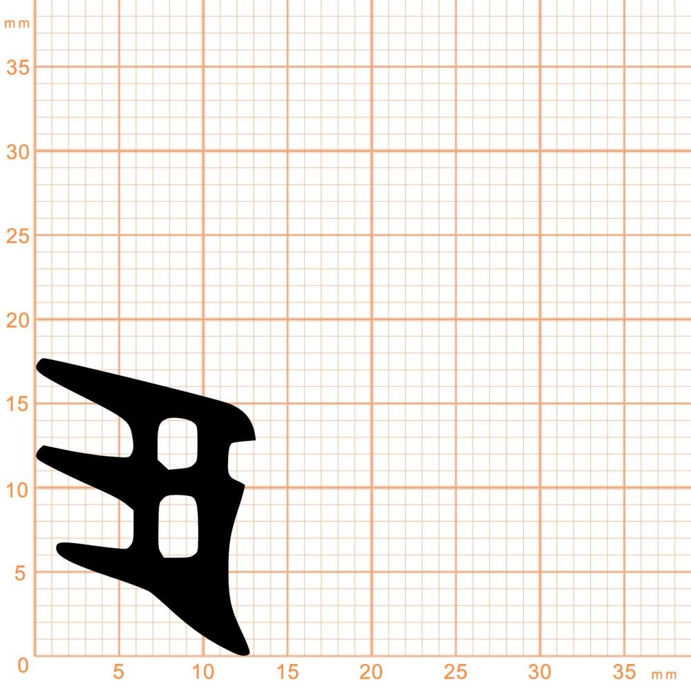 Verglasungsdichtungen - Verglasungsdichtung für Fenster | 13 mm Breite | Farbe: schwarz