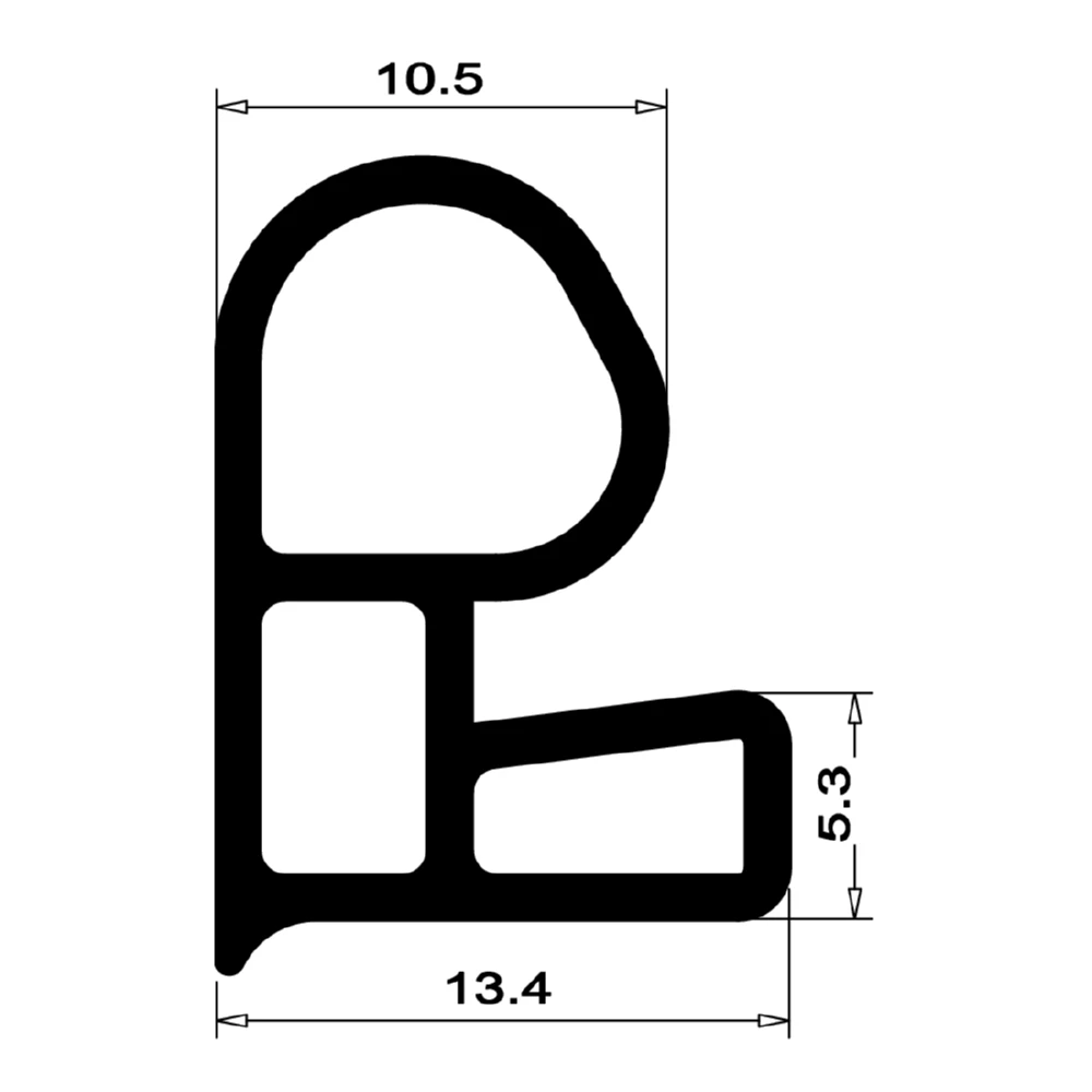 Stahlzargendichtung für Stahltüren | 17,8 mm Höhe | Farbe: braun
