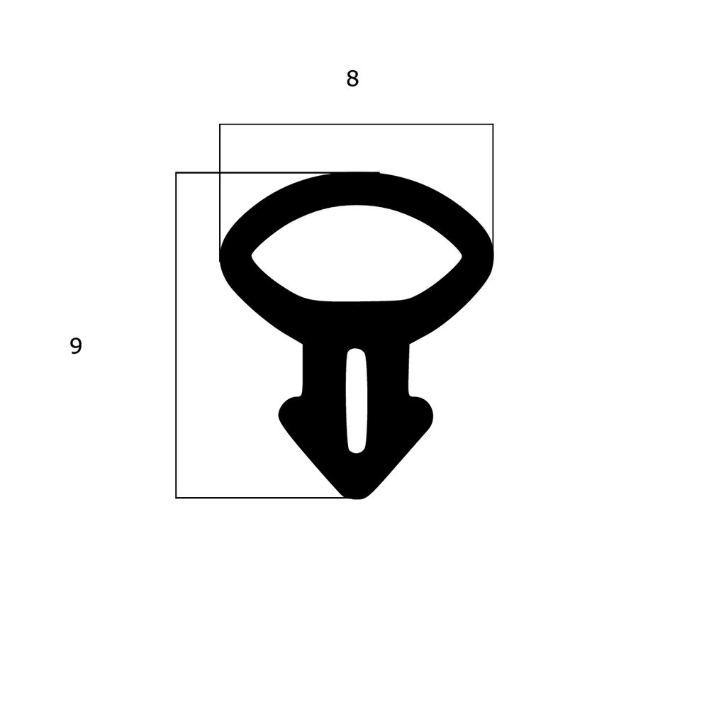 Schlauchdichtungen - Anschlagdichtung mit Schlauch | 9 mm Höhe | Farbe: schwarz 