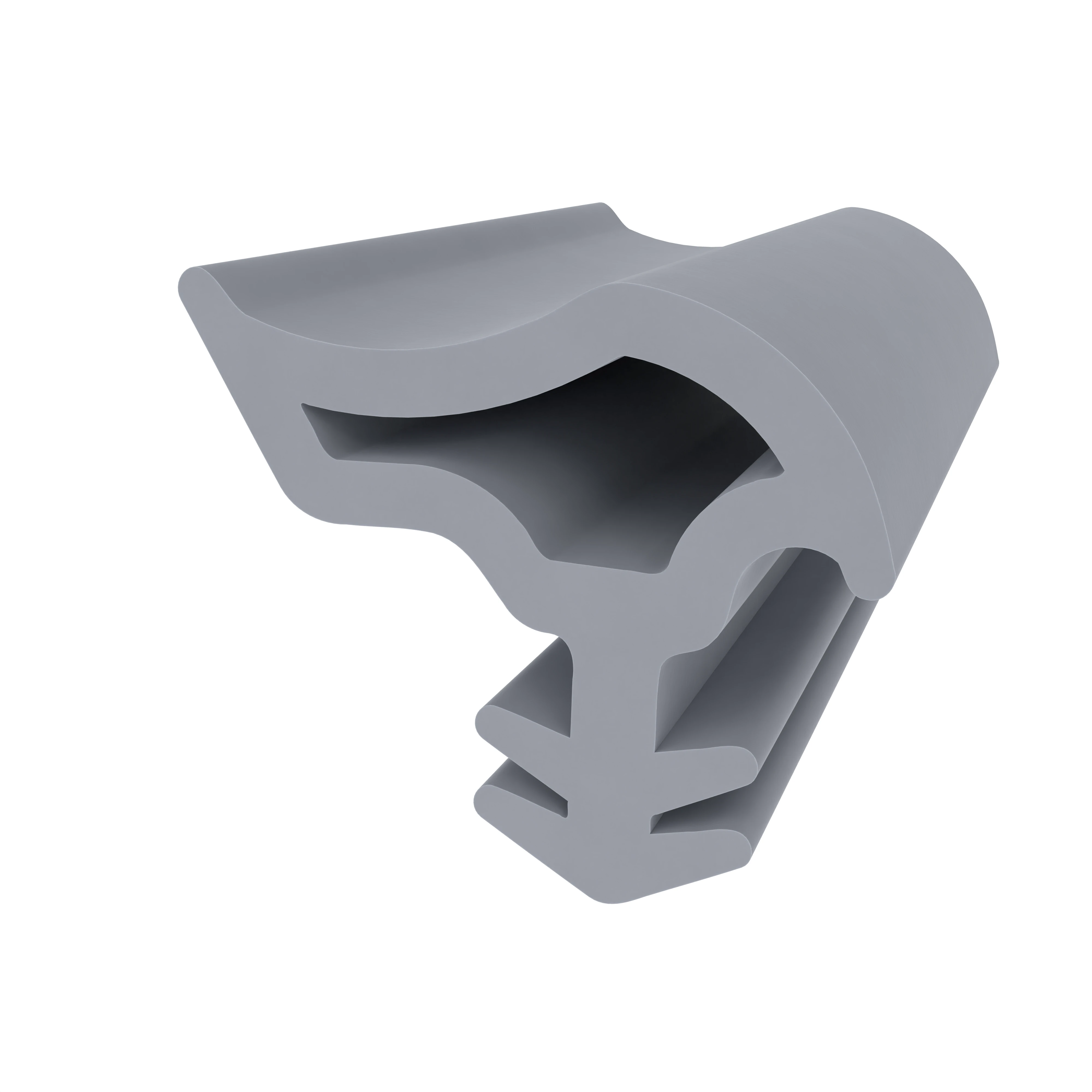 Türrahmen Dichtung - Stahlzargendichtung für Stahlprofile | 17,3 mm Breite | Farbe: grau
