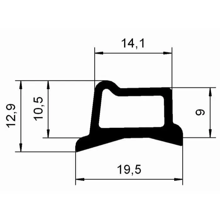 Stahlzargendichtung für Stahltüren | 12,9 mm Höhe | Farbe: grau