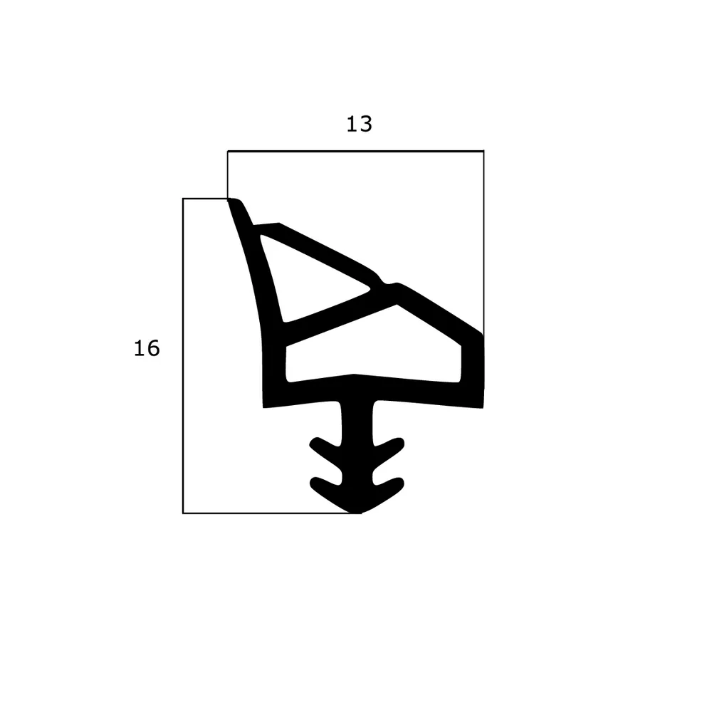 Türrahmen Dichtung - Holzzargendichtung für Holztüren | 11 mm Falzbreite | Farbe: grau
